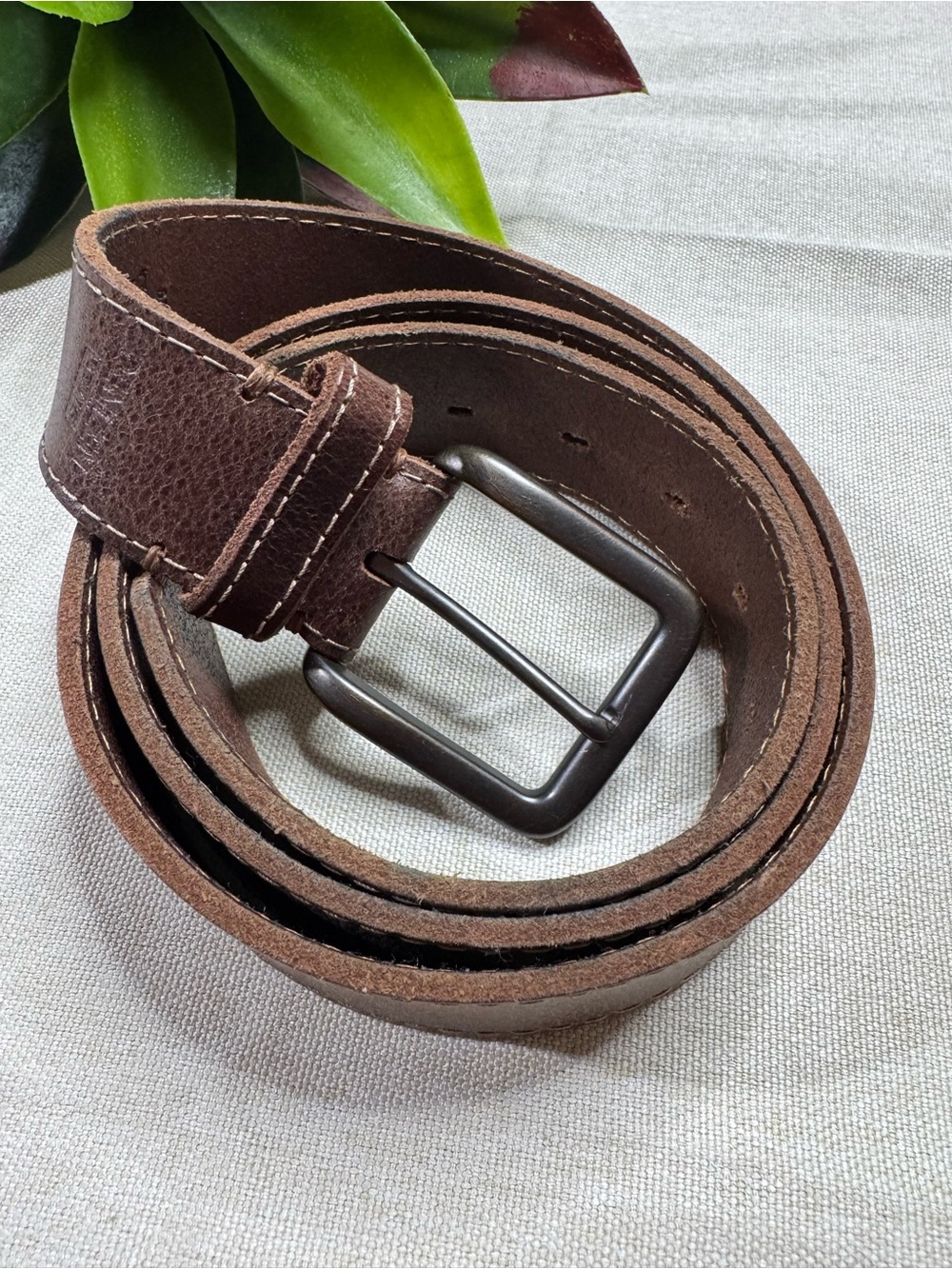 Levi’s Denizen Genuine Leather Brown Belt Matte Buckle Size L 36-40